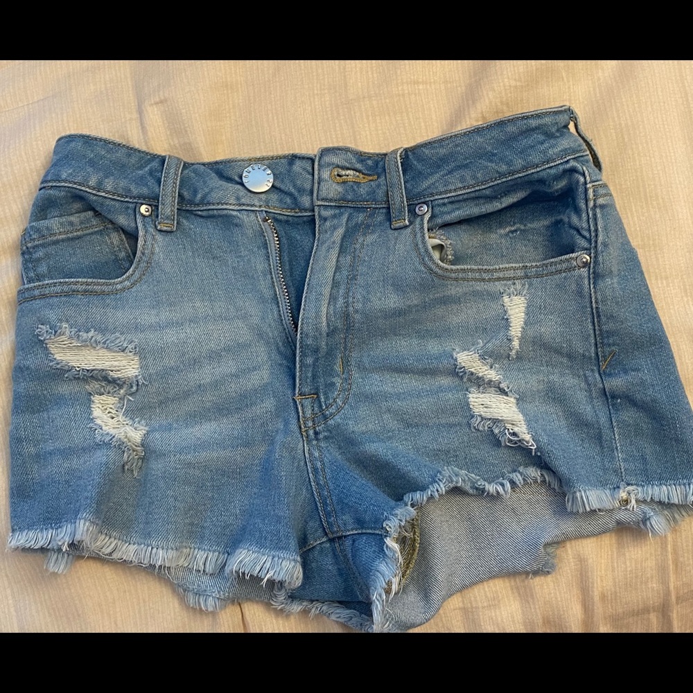 High Rise Blue Shorts